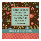 Classroom Quote Docent Bloemenklas Perfect Poster (Voorkant)