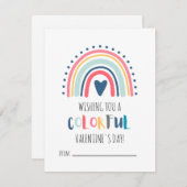 Classroom Rainbow Valentijnsdag Kaarten voor kinde (Voorkant / Achterkant)