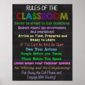 Classroom-regels, lesgeven, educatieve cadeaus poster (Voorkant)