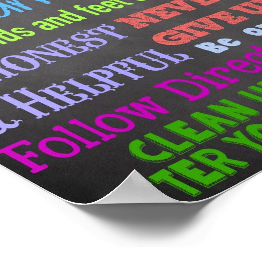 Classroom-regels, lesgeven, educatieve cadeaus poster (Hoek)