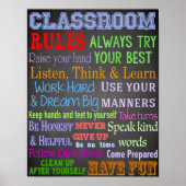 Classroom-regels, lesgeven, educatieve cadeaus poster (Voorkant)