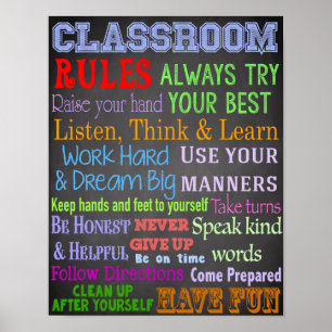 Classroom-regels, lesgeven, educatieve cadeaus poster