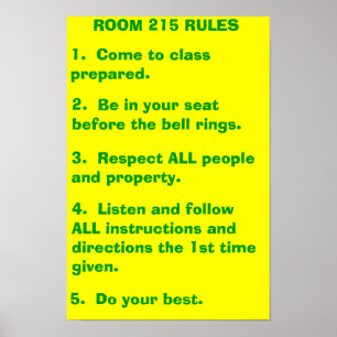Classroom-regels Poster
