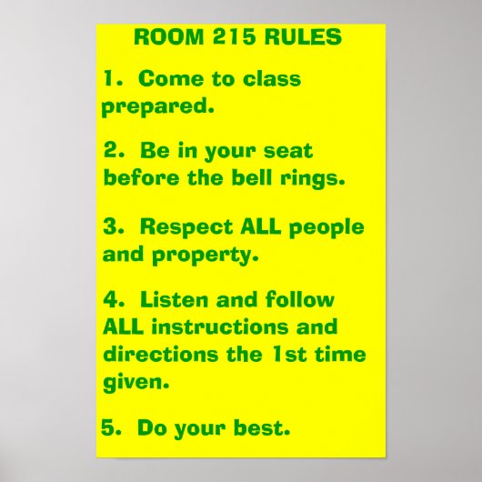 Classroom-regels Poster (Voorkant)