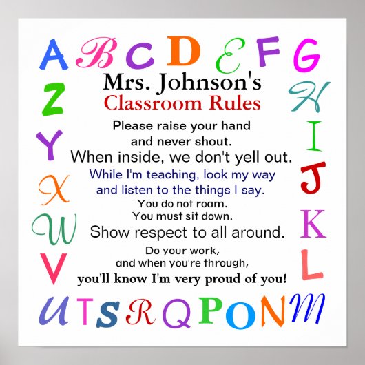 Classroom Rules # 2 door SRF Poster (Voorkant)
