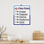 Classroom Rules: 5 P's Poster (Keuken)