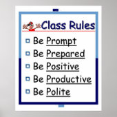 Classroom Rules: 5 P's Poster (Voorkant)