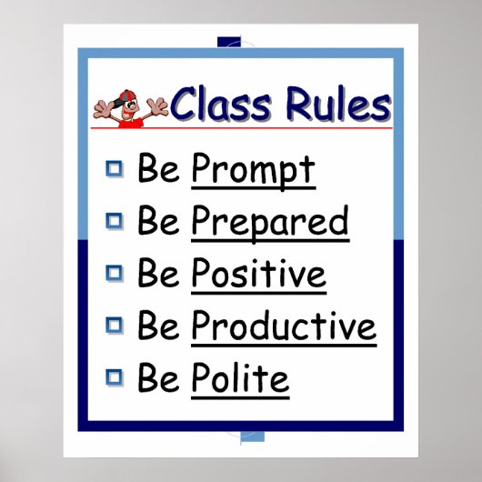 Classroom Rules: 5 P's Poster (Voorkant)