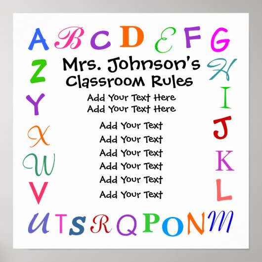 Classroom Rules Large SRF Poster (Voorkant)
