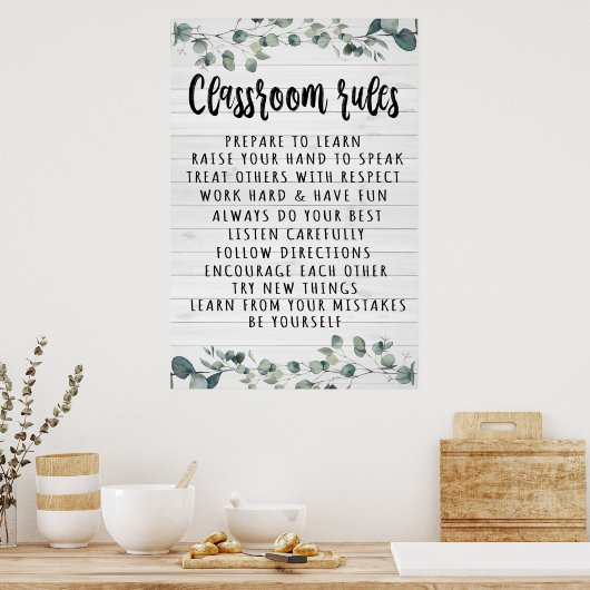 Classroom Rules Poster (Keuken)