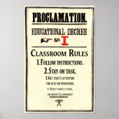 Classroom Rules Proclamation Education Decreet 1 Poster (Voorkant)