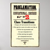 Classroom Rules Proclamation Education Decreet 2 Poster (Voorkant)