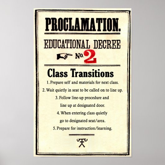 Classroom Rules Proclamation Education Decreet 2 Poster (Voorkant)