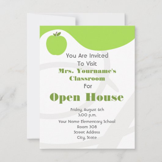 Classroom/School Open House — Green Apple Kaart (Voorkant)
