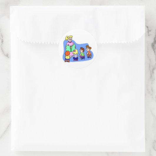 Classroom Storytime Ronde Sticker (Tas)