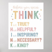 Classroom Teacher School Decor Denk Kind Teken Poster (Voorkant)