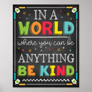 Classroom Teacher School Decor Wees vriendelijk te Poster