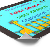 Classroom-teken van de eerste graad, naam van de l poster (Hoek)