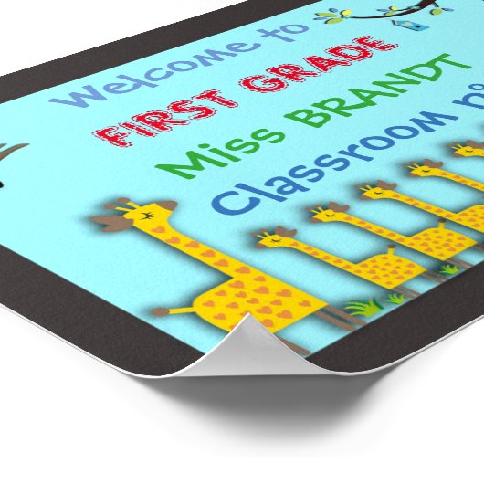 Classroom-teken van de eerste graad, naam van de l poster (Hoek)