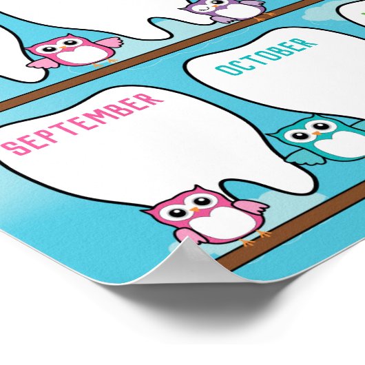 Classroom Tooth Tally Chart Poster in Owl Thema (Hoek)