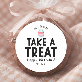 Classroom Treat Birthday Cake Simple Ronde Sticker