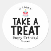 Classroom Treat Birthday Cake Simple Ronde Sticker (Voorkant)