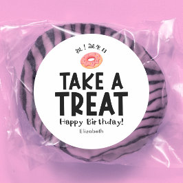 Classroom Treat Birthday Donut Simple Ronde Sticker