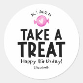 Classroom Treat Birthday Heart Candy Simple Ronde Sticker (Voorkant)