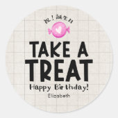 Classroom Treat Birthday Heart Candy Simple Ronde Sticker (Voorkant)