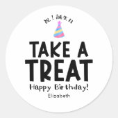 Classroom Treat Birthday Party Hat Simple Ronde Sticker (Voorkant)