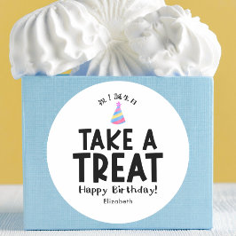 Classroom Treat Birthday Party Hat Simple Ronde Sticker