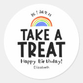 Classroom Treat Birthday Rainbow Simple Ronde Sticker (Voorkant)