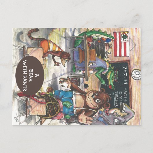 Classroom uit het boek "Een Beer met mieren" Briefkaart (Voorkant)