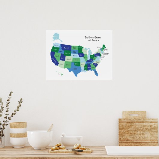Classroom United States Map Poster (Keuken)