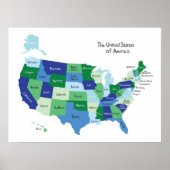 Classroom United States Map Poster (Voorkant)