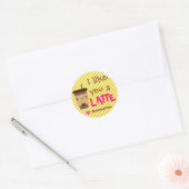 Classroom Valentijn Latte Koffie Voedsel Pun Gift  Ronde Sticker (Envelop)