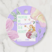 Classroom Valentijns gepersonaliseerde zeemeermin Bedankjes Labels (Voorkant)