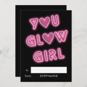 Classroom Valentijns Je gloeit met neonteken Feestdagenkaart (Voorkant / Achterkant)
