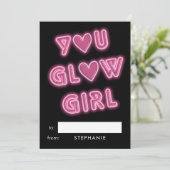 Classroom Valentijns Je gloeit met neonteken Feestdagenkaart (Staand voorkant)