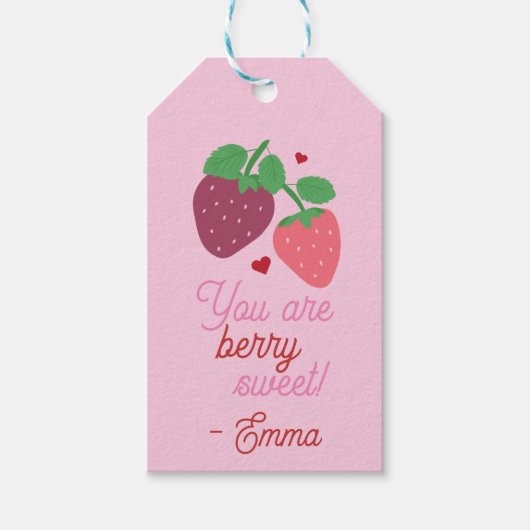 Classroom Valentijnsdag Berry Sweet Gift Label Cadeaulabel (Voorkant)