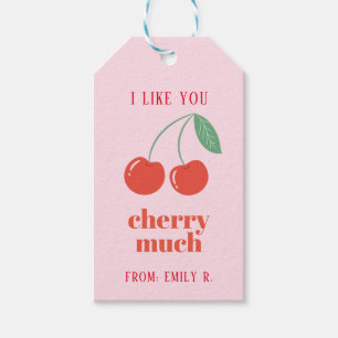 Classroom Valentijnsdag Cherry Gift Label Cadeaulabel