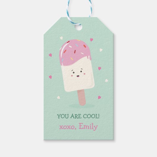 Classroom Valentijnsdag Cool Popsicle Gift Label Cadeaulabel (Voorkant)