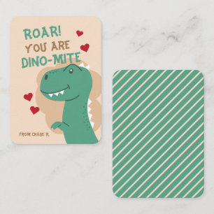 Classroom Valentijnsdag Dinosaur Dino Kaart Notitiekaartje