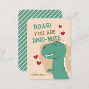 Classroom Valentijnsdag Dinosaur Dino Kaart Notitiekaartje