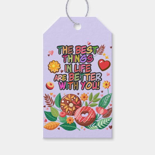 Classroom Valentijnsdag Donut Flower Personalisere Cadeaulabel (Voorkant)