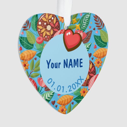 Classroom Valentijnsdag Donut Flower Personalisere Ornament (voorkant)