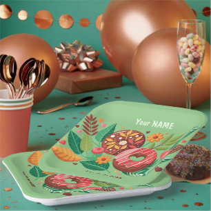 Classroom Valentijnsdag Donut Flower Personalisere Papieren Bordje