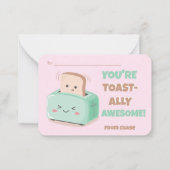 Classroom Valentijnsdag Geweldige Toast Kaart Notitiekaartje (Voorkant)