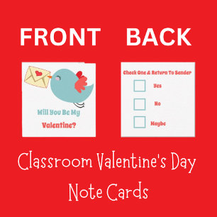 Classroom Valentijnsdag Little Birdie Love Notitiekaartje
