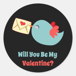 Classroom Valentijnsdag Little Birdie Ronde Sticker
